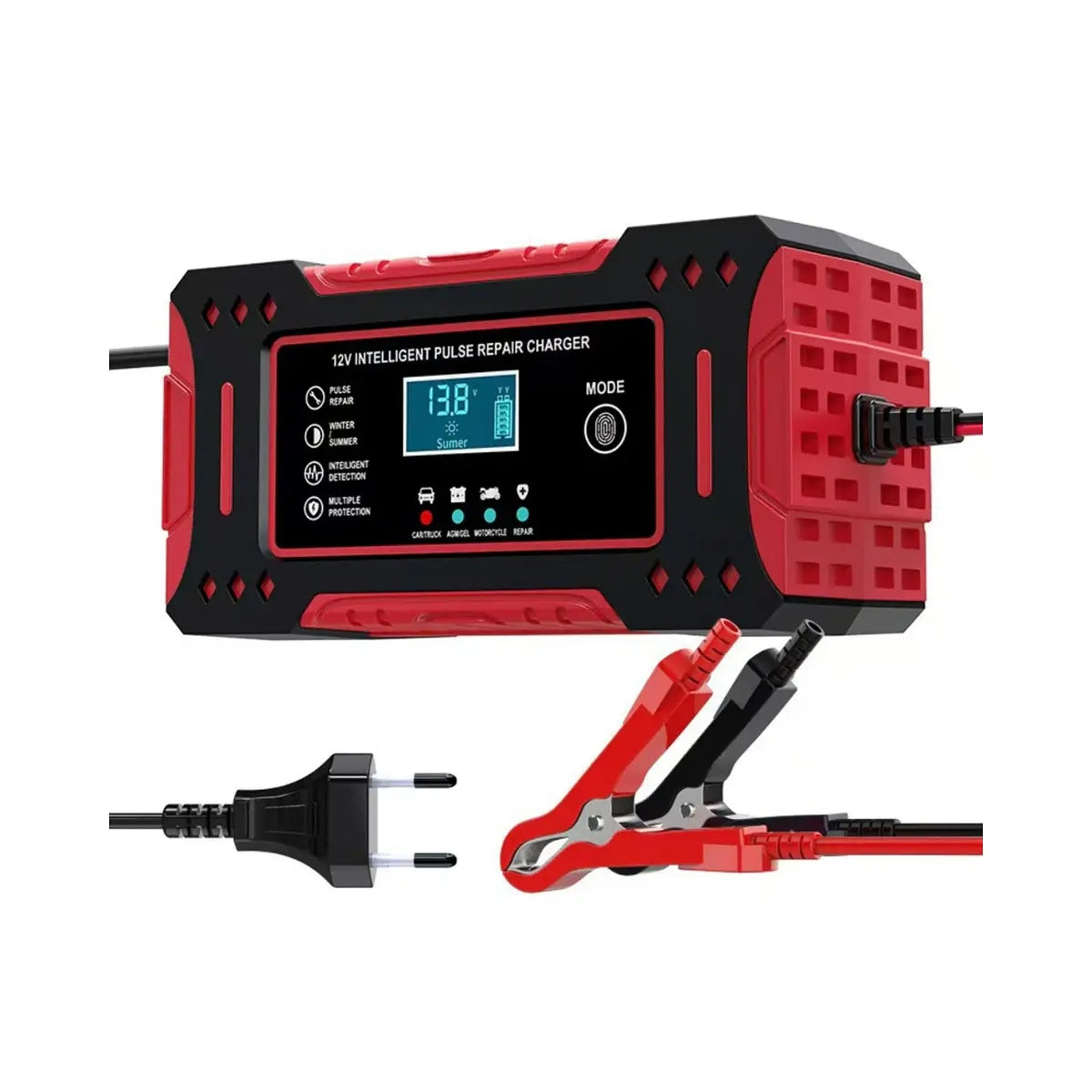 Cargador de Batería Inteligente 12V para Auto - Carga Rápida 10A