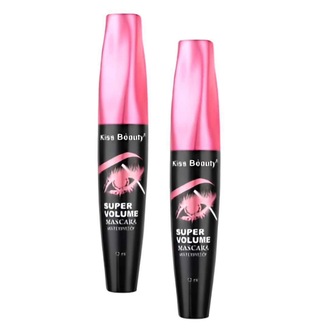 Pack 2 Máscaras de Pestañas Super Volumen Waterproof - Kiss Beauty