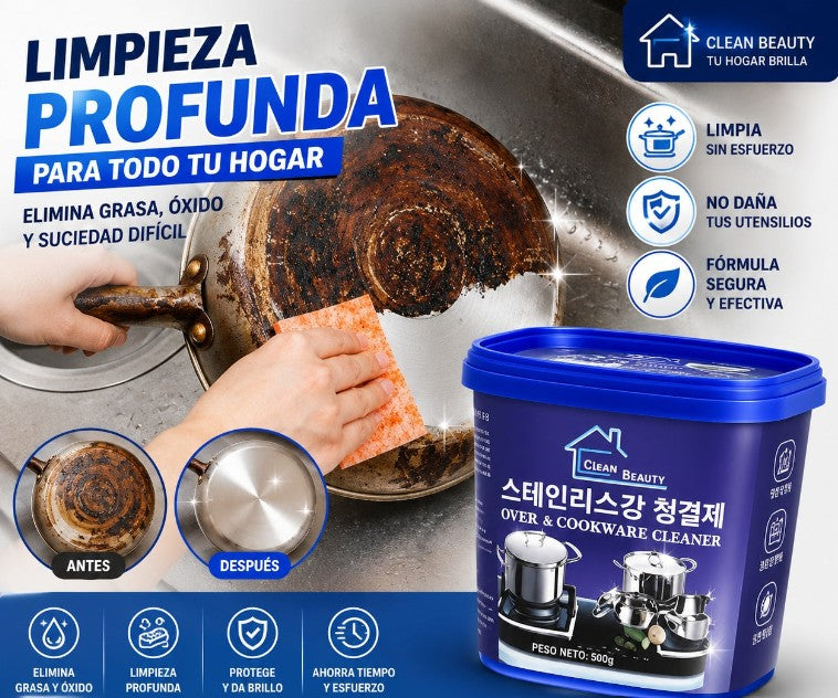 Pasta Limpiadora Anti-Grasa para Ollas y Sartenes - Limpieza Profunda 500g