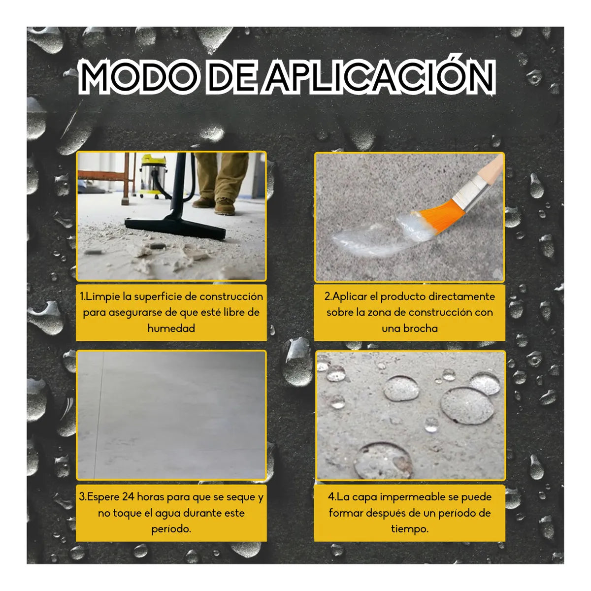 Pack 3 Sellador Impermeabilizante Transparente para Goteras y Filtraciones - Incluye Brochas